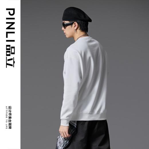 PINLI品立2025春季新款男潮牌圆领卫衣国潮宽松休闲百搭长袖上衣BG251109014 商品图3