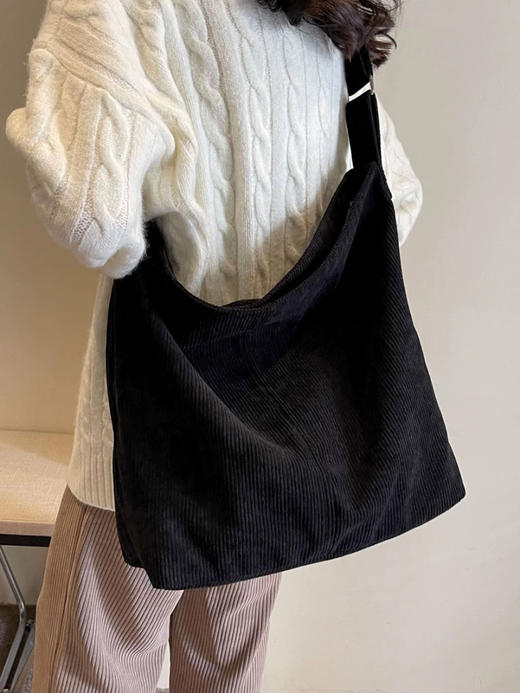 裁缝学苑AQ433新款灯芯绒单肩斜挎包包纸样女装大容量帆布上课包样板 商品图3