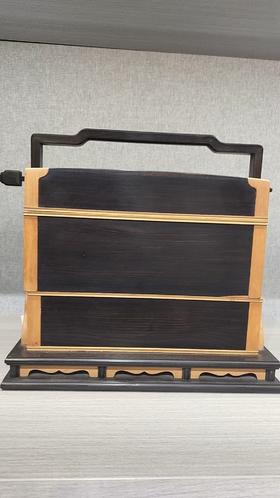 提梁盒/紫光檀*黄杨木33*30*23cm