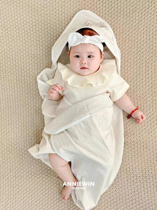 ANNIEWIN棉绿香格里【有机彩棉】婴儿卡通三角抱毯 商品图4