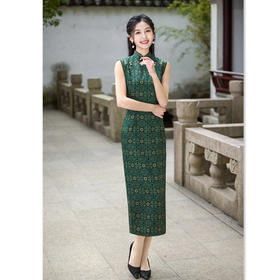 GX长款无袖旗袍2025春新款复古国风年轻女士日常可穿旗袍裙