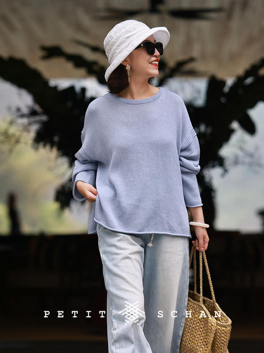 PETIT SCHAN小闪 CLO#741 Paper clothes 纸衣 日本进口和纸纱卷边针织衫 商品图2