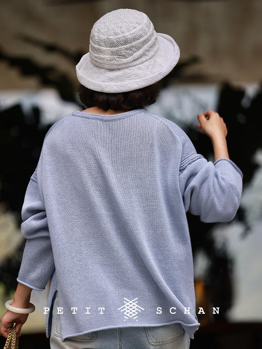PETIT SCHAN小闪 CLO#741 Paper clothes 纸衣 日本进口和纸纱卷边针织衫 商品图4