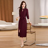 春款连衣裙优雅适合微胖的长袖配大衣显瘦裙HR-QIXFS255377 商品缩略图2