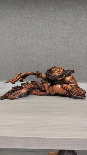 钟馗竹根雕摆件40*12*8.5cm