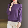 CC-LL-1637圆领七分袖t恤女士2025早春秋新款洋气宽松针织衫冰丝大码上衣T 商品缩略图2