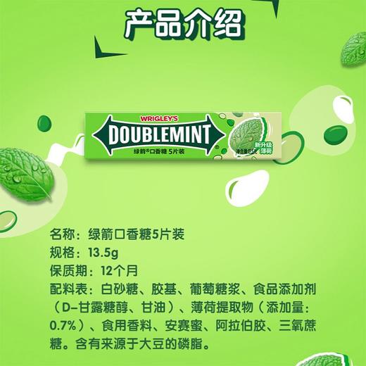 绿箭原味薄荷口香糖 5片装 13.5g 商品图4