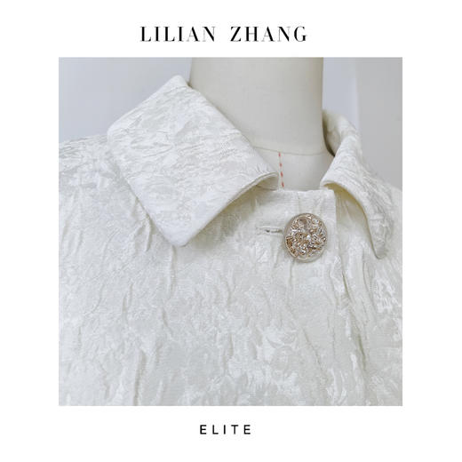 E-定制 ——“时尚轮回”——赫本风尚——珍珠白Aline中长风衣 2407006 商品图2