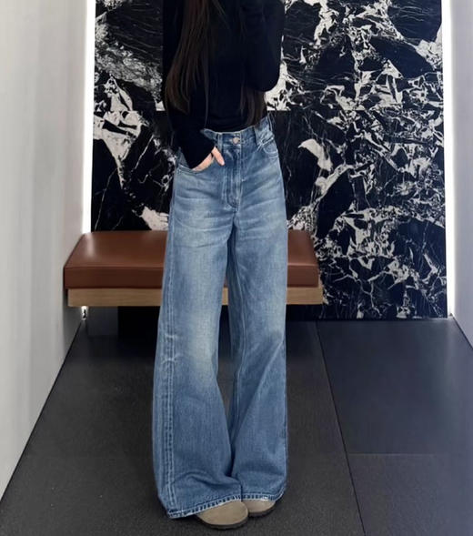 33-6 3月8号发 预售极限特惠 ce土耳其进口牛仔 酵素水洗 柔软超阔腿牛仔裤 商品图2