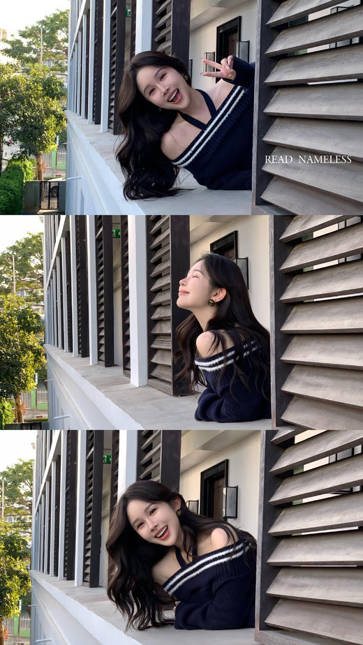 Read Nameless /藏青色纯欲露肩挂脖毛衣+黑色波点包臀裙 2025/3/3 商品图2