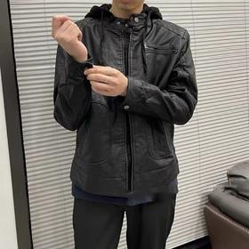 美单！秋冬款，阿美咔叽风格，进口水洗pu皮春秋款男士复古休闲假两件机车皮衣外套