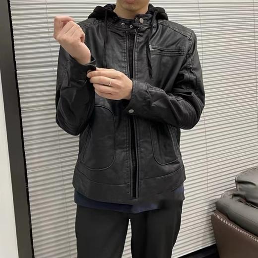 美单！秋冬款，阿美咔叽风格，进口水洗pu皮春秋款男士复古休闲假两件机车皮衣外套 商品图0