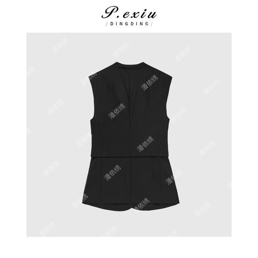 PanYiXiu/潘依绣极简风高级通勤V领修身无袖马甲 M0811 商品图2