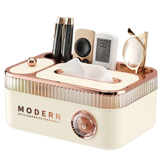 创意轻奢纸巾盒客厅家用卧室收纳盒茶几遥控器纸抽盒子桌面抽纸盒 商品图4