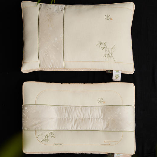 自然醒国风棉麻舒适枕全棉中式竹子枕头护颈椎助睡眠健康枕芯头亚麻枕芯XK 商品图2