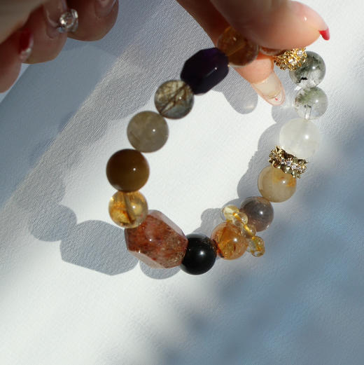 【预售】开运神器【皆顺】好运全能七脉轮天然水晶手串 【水晶疗愈jiao母】伊*静同款 职场/创业/灵修者必备！！ 商品图1