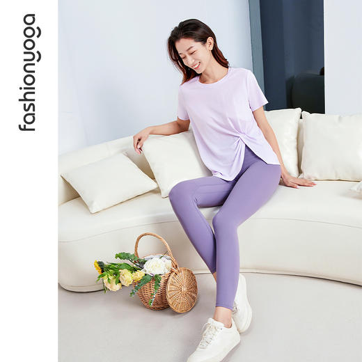 凡圣瑜伽 设计感圆领短袖F15322 商品图11