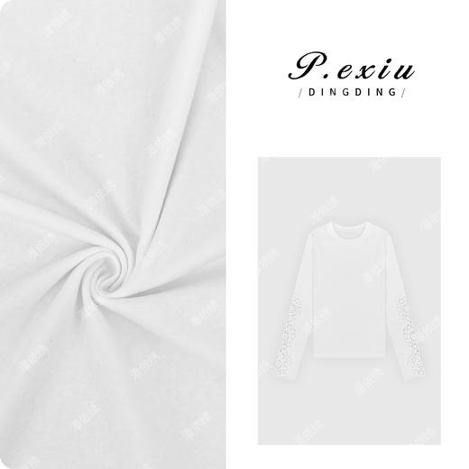 03-4潘依绣丁丁宠粉法式镂空勾花精致气质感长袖T恤 W-62761 商品图0