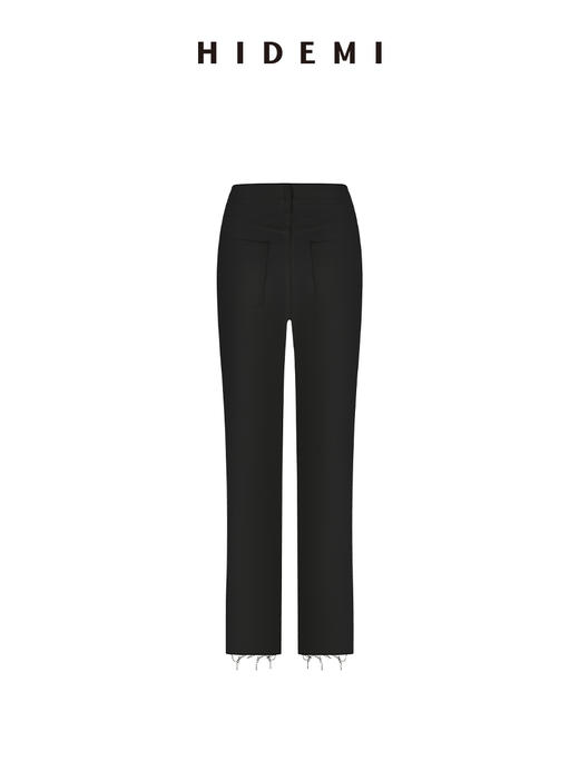 HIDEMI极简百搭毛边小脚牛仔裤九分裤 黑色/白色 商品图7