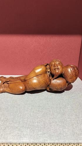 太白醉酒竹根雕摆件