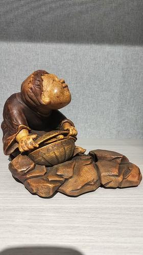 和合竹根雕摆件