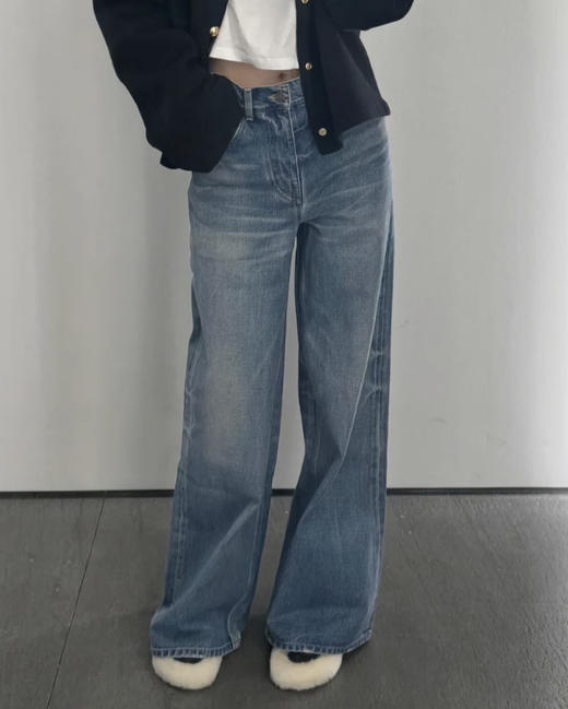 33-6 3月8号发 预售极限特惠 ce土耳其进口牛仔 酵素水洗 柔软超阔腿牛仔裤 商品图0