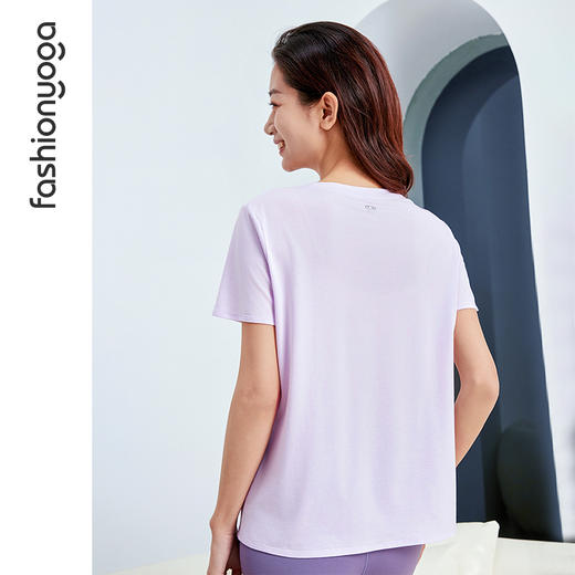 凡圣瑜伽 设计感圆领短袖F15322 商品图8