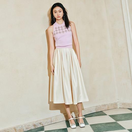 菱格马赛克烫钻短截运动型针织背心 商品图2