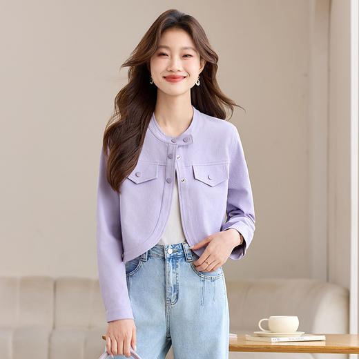 CC-J6675设计感小香风短款开衫外套女2025春装新款好看宽松休闲夹克上衣 商品图1