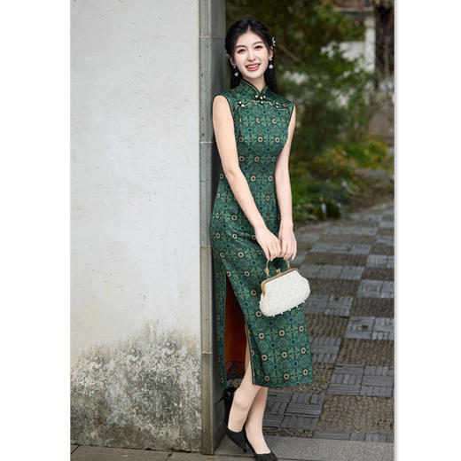 GX长款无袖旗袍2025春新款复古国风年轻女士日常可穿旗袍裙 商品图3