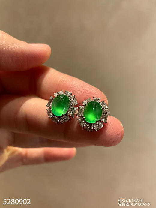 5280902，蛋面耳钉。具体价格微信咨询 商品图0