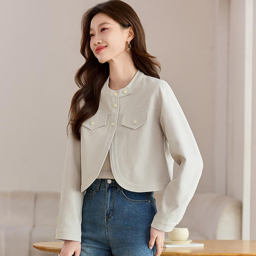 CC-J6675设计感小香风短款开衫外套女2025春装新款好看宽松休闲夹克上衣 商品图2