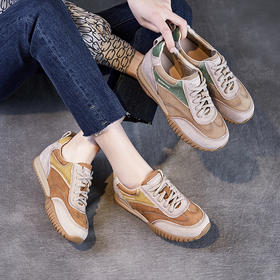 本色复古轻便德训鞋，软底百搭内增高运动休闲鞋 ZM258185