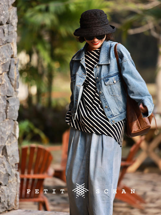 PETIT SCHAN小闪 CLO#742 Denim garden 丹宁花园  纯棉叠褶花苞牛仔裙法式松弛高级感半身裙 商品图2