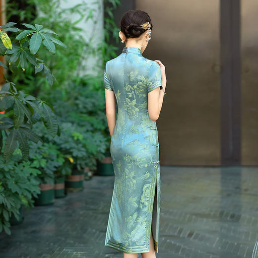 新款真丝提花旗袍年轻款高端WXG 商品图3