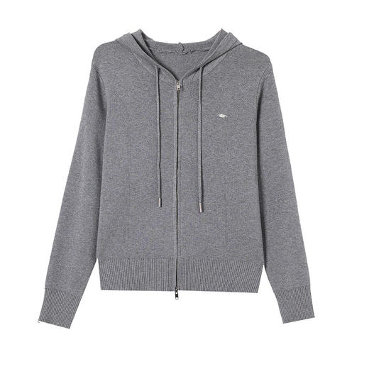 CC-MY-9346春季新款连帽休闲卫衣针织开衫女时尚小个子拉链上衣毛衣外套 商品图4