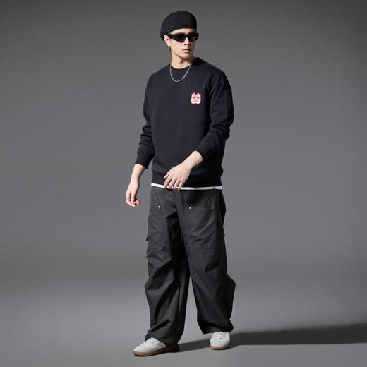 PINLI品立2025春季新款男潮牌圆领卫衣国潮宽松休闲百搭长袖上衣BG251109014 商品图1