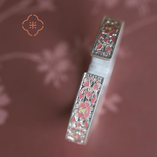 米马饰物 9999纯银 珐琅牡丹银手镯 “我”这一朵，天下无双 商品图3