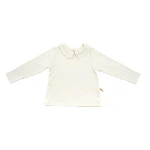 ANNIEWIN棉绿香格里【有机彩棉】针织提花长袖打底衫（100、110、120尺码可选） 商品图0