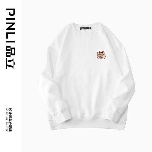 PINLI品立2025春季新款男潮牌圆领卫衣国潮宽松休闲百搭长袖上衣BG251109014 商品图6
