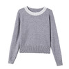 CC-27-2525灰色毛衣女圆领钉珠针织衫2025春装新款好看流行小个子短款上衣 商品缩略图4