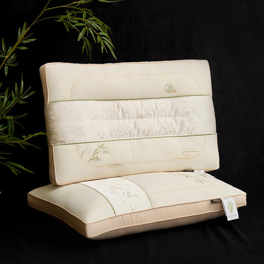 自然醒国风棉麻舒适枕全棉中式竹子枕头护颈椎助睡眠健康枕芯头亚麻枕芯XK 商品图1