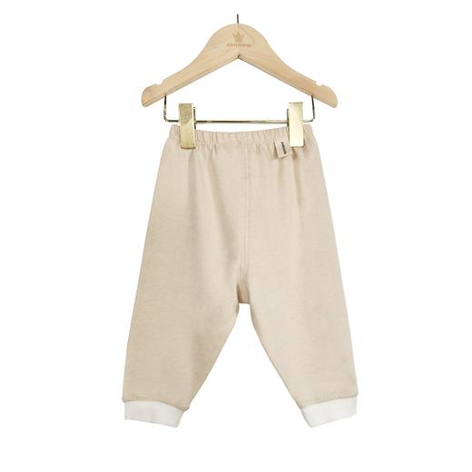 ANNIEWIN棉绿香格里【有机彩棉】浅棕松紧长裤（73、80、90尺码可选） 商品图0