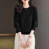 CC-LL-1639春秋针织衫t恤女士2025年新款洋气遮肚显瘦打底衫宽松蝙蝠袖上衣T 商品缩略图3