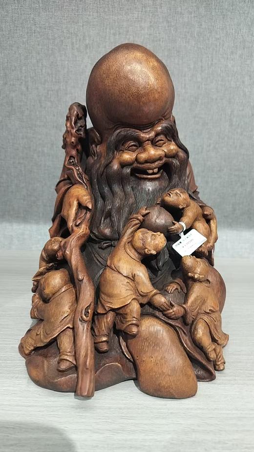 五子闹寿星竹根雕 商品图0