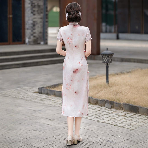 2025春夏新款修身长款复古日常优雅气质新中式国风改良旗袍372 商品图3