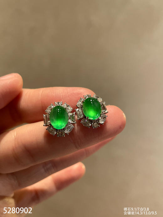 5280902，蛋面耳钉。具体价格微信咨询 商品图2