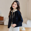 CC-XFY-2506小个子短外套女2025秋新款开衫可拆卸帽休闲珍珠绒棒球服上衣春秋 商品缩略图1