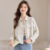 CC-J6677短款长袖衬衫女宽松春秋季2025新款工装上衣小个子短款夹克外套 商品缩略图1
