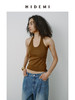 HIDEMI 甄选自然棉超弹坑条螺纹显瘦挂脖式基础款百搭背心 自然白/复古摩卡/奶茶米/高级灰 商品缩略图9